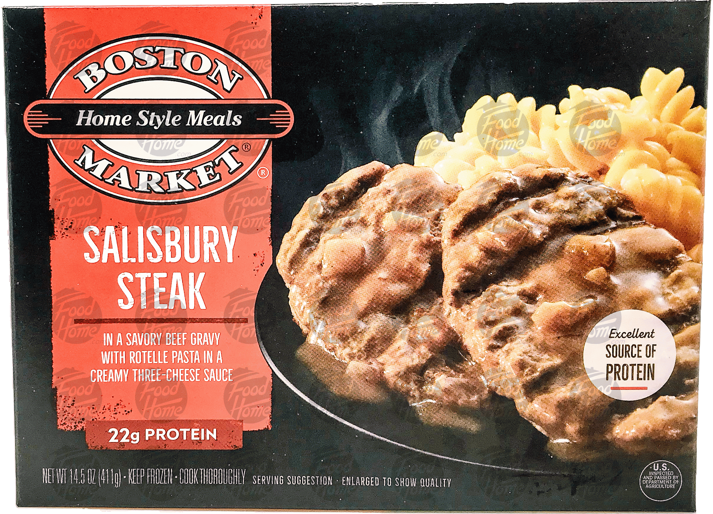 Boston Market Home Style Meals salisbury steak in savory gravy with mac & cheese Full-Size Picture